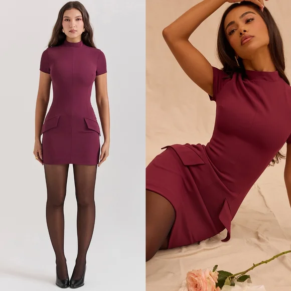 HOUSE OF CB 'Alia' Mulberry Mini Dress - Picture 5 of 6